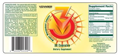 Photo of the Voyager Health Technologies V3 Weight Management Complex label