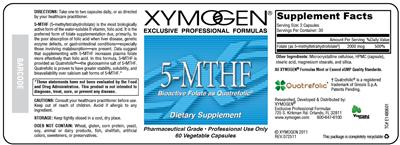 Photo of the XYMOGEN 5-MTHF label