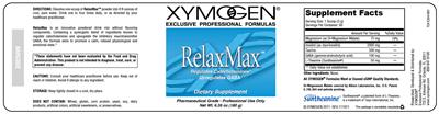 Photo of the XYMOGEN RelaxMax label
