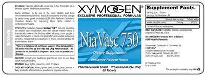 Photo of the XYMOGEN Nia Vasc 750 label