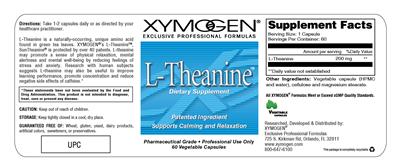 Photo of the XYMOGEN L-Theanine label