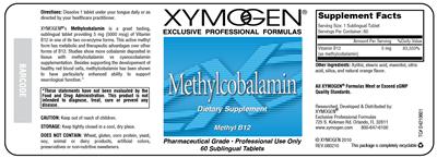 Photo of the XYMOGEN Methylcobalamin label