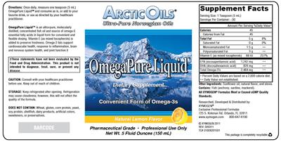 Photo of the Arctic Oils OmegaPure Liquid Natural Lemon Flavor label