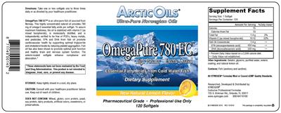 Photo of the Arctic Oils OmegaPure 780 EC Natural Lemon Flavor label