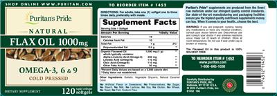Natural Flax Oil 1000 mg