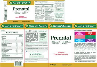 Photo of the Nature's Bounty Prenatal label