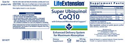 Photo of the Life Extension Super Ubiquinol CoQ10 With Enhanced Mitochondrial Support 50 mg label