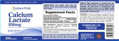 Calcium Lactate 650 mg