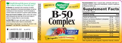 Photo of the Nature's Way B-50 Complex label