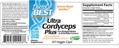 Photo of the Doctor's Best Ultra Cordyceps Plus label