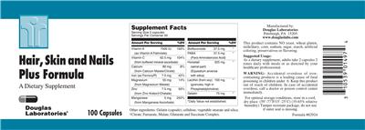 Photo of the Douglas Laboratories Hair, Skin and Nails Plus Formula label