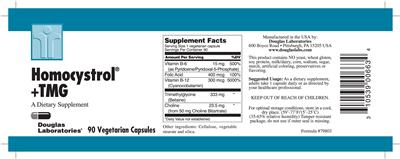 Photo of the Douglas Laboratories Homocystrol + TMG label