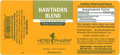 Photo of the Herb Pharm Hawthorn Blend label