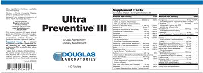 Photo of the Douglas Laboratories Ultra Preventive III label