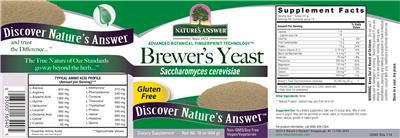 Photo of the Nature's Answer Brewer's Yeast label