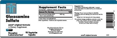 Photo of the Douglas Laboratories Glucosamine Sulfate label