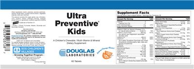Photo of the Douglas Laboratories Ultra Preventive Kids Natural Orange Flavor! label