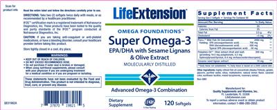 Photo of the Life Extension Super Omega-3 label