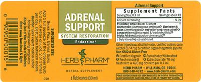 Photo of the Herb Pharm Adrenal Support label