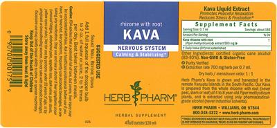 Photo of the Herb Pharm Kava label