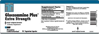 Photo of the Douglas Laboratories Glucosamine Plus Extra Strength label