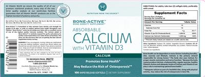 Photo of the Vitamin World Absorbable Calcium With Vitamin D3 label