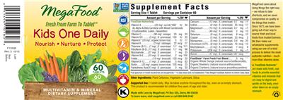 Photo of the MegaFood Kids One Daily label