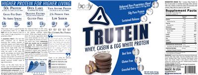 Photo of the Body Nutrition Trutein Chocolate Peanut Butter Cup label