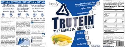 Photo of the Body Nutrition Trutein Banana Cream label