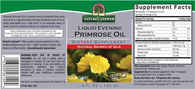 Photo of the Nature's Answer Liquid Evening Primrose Oil label