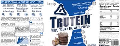 Photo of the Body Nutrition Trutein Chocolate Peanut Butter Cup label
