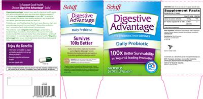 Photo of the Schiff Digestive Advantage Daily Probiotic label