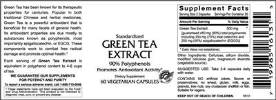 Photo of the VitaCeutical Labs Green Tea Extract label