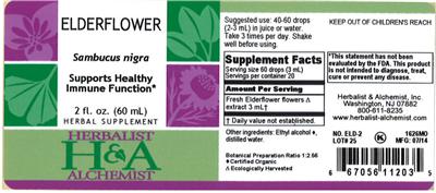 Photo of the Herbalist & Alchemist Elderflower label