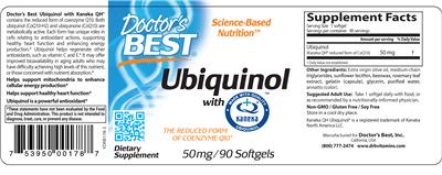 Photo of the Doctor's Best Ubiquinol With Kaneka QH 50 mg label