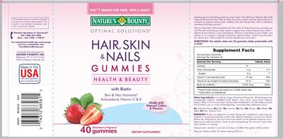Hair, Skin & Nails Gummies With Biotin Strawberry Flavored