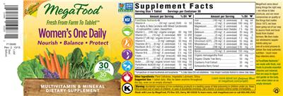 Photo of the MegaFood Women's One Daily California Blend label
