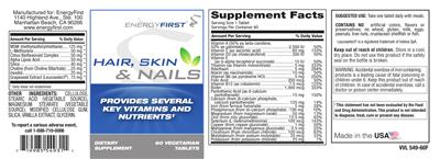 Photo of the EnergyFirst Hair, Skin & Nails label