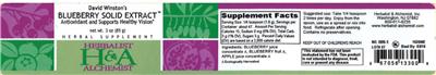 Photo of the Herbalist & Alchemist David Winston's Blueberry Solid Extract label