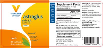 Photo of the The Vitamin Shoppe Astraglus Extract 1000 mg label