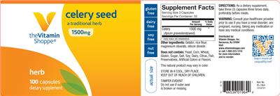 Photo of the The Vitamin Shoppe Celery Seed 1500 mg label