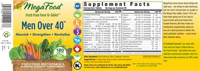 Photo of the MegaFood Men Over 40 label