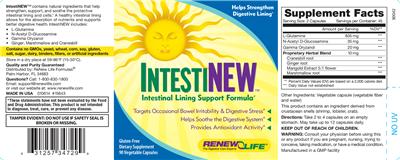 Photo of the Renew Life IntestiNEW label
