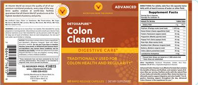 Label of Colon Cleanser
