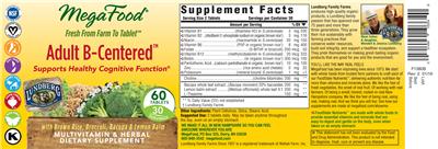 Photo of the MegaFood Adult B-Centered label