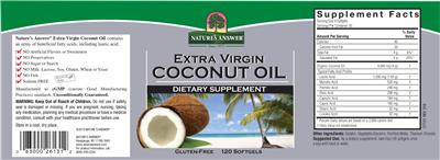 Photo of the Nature's Answer Extra Virgin Coconut Oil label