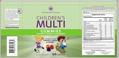 Photo of the Vitamin World Children's Multi Gummies label