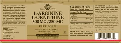 L-Arginine L-Ornithine 500 mg/250 mg
