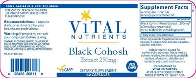 Black Cohosh Extract 250 mg