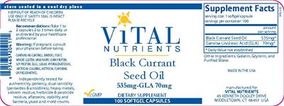 Black Currant Seed Oil 535 mg-GLA 70 mg